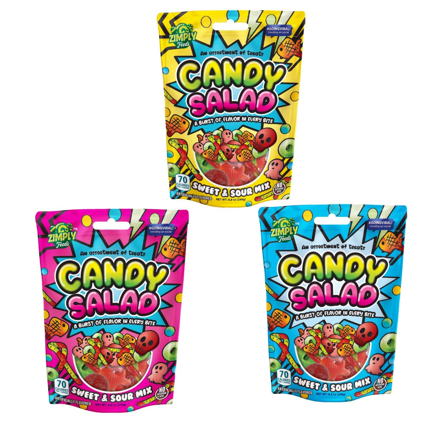 Amazon.com : Zimply Foods Sweet and Sour Gummy Mix Candy Variety
