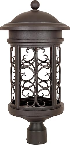 Designers Fountain 31136-ORB Ellington-DS - Farol de poste para exteriores, 23 pulgadas de alto, bronce aceitado