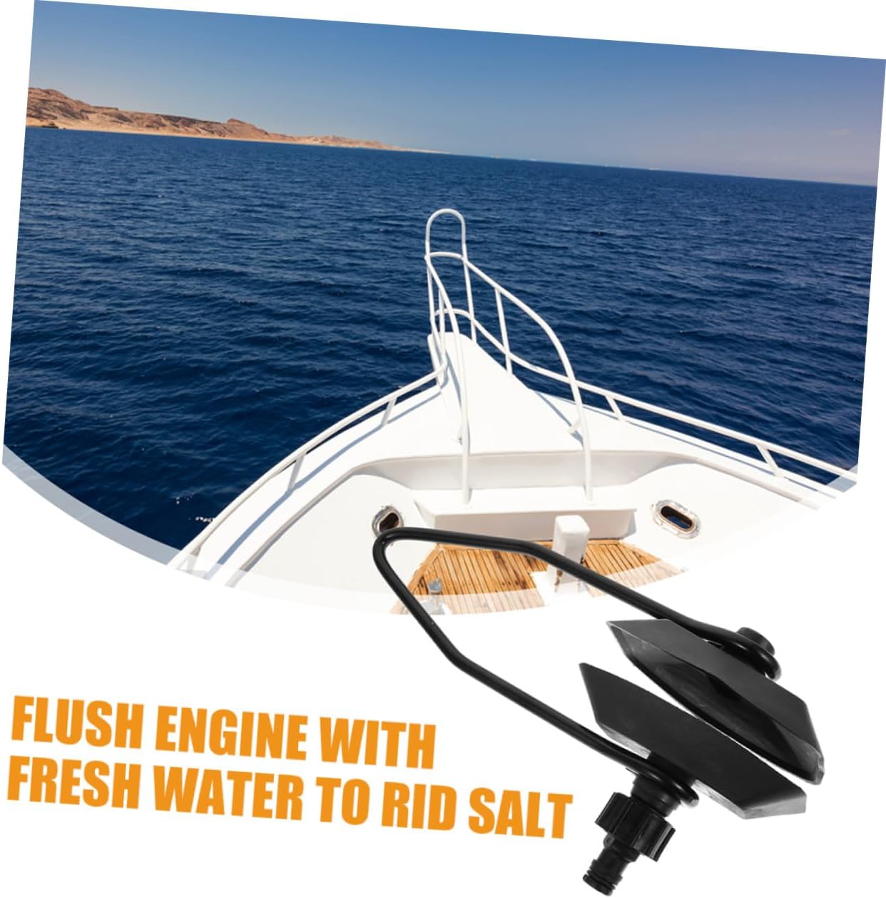 GANAZONO 2pcs Boat Motor Flusher Outboard Engine Flushing Tool with Square Head for Marine Use, Large Motor Flushers Kit Compatible with Standard Garden Hose, Boat Water Muffs Accessory