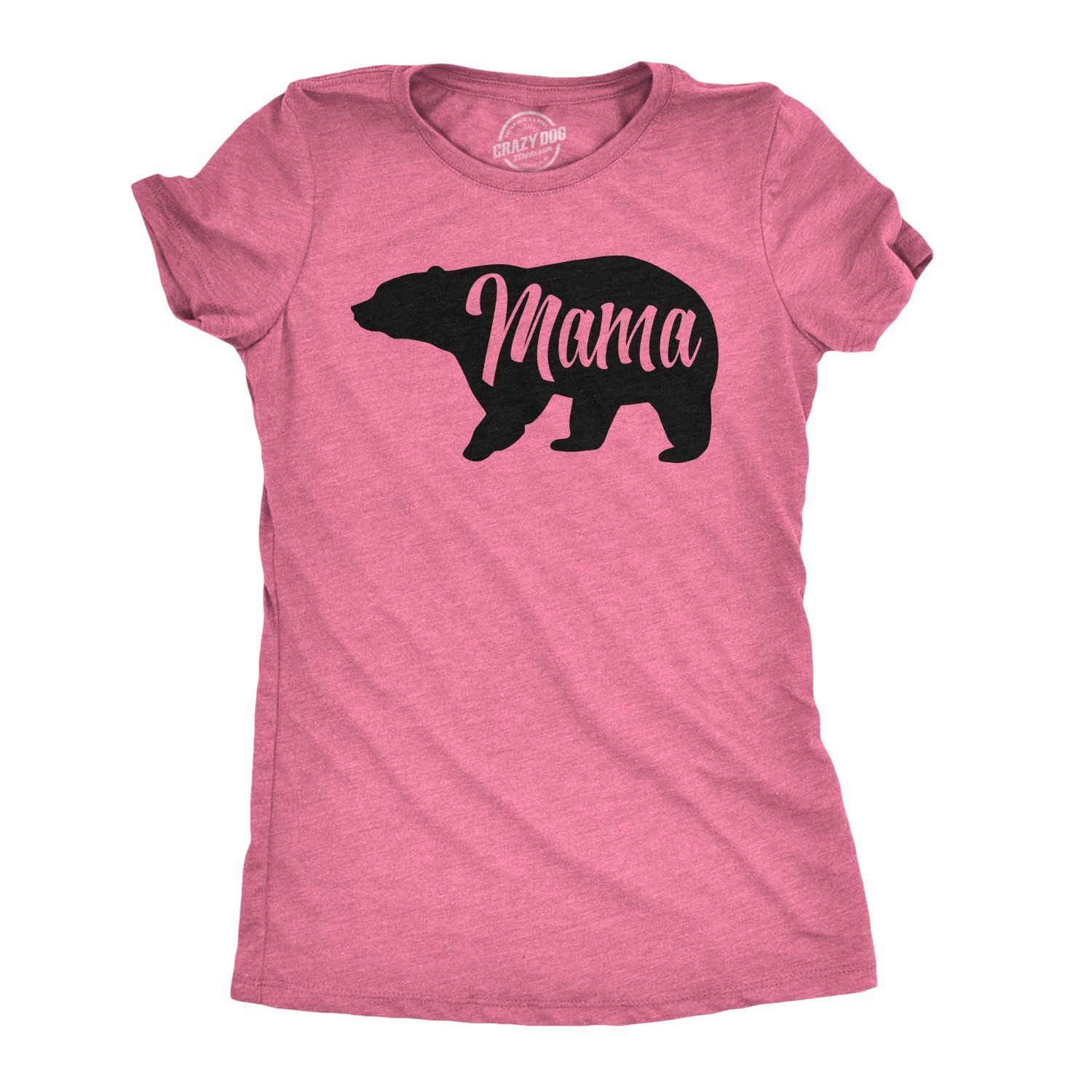 Crazy Dog T-ShirtsWomens Mama Bear T Shirt Cute Funny Best Mom of Boys Girls Cool Mother Tee