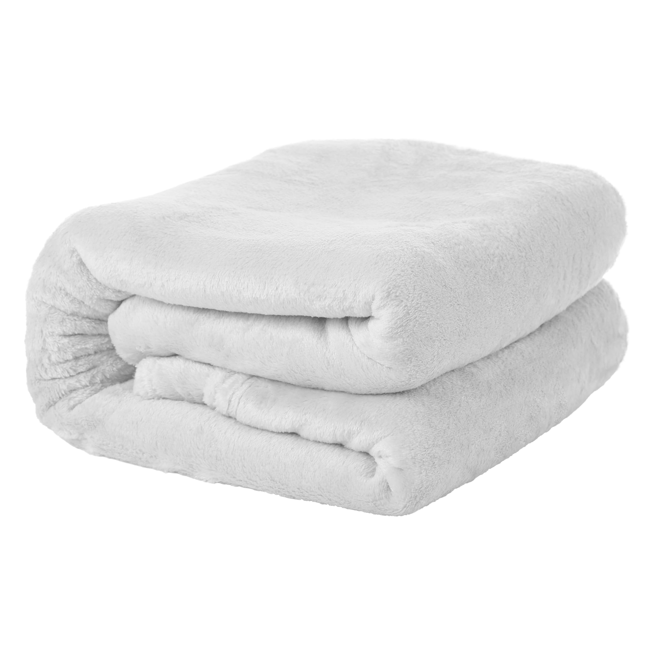 Manta de Franela Premium 100% Microfibra: Tacto Ultra Suave, Cálida y Mullida para Sofa, Cama y Sobrecama - Flannel Blanket de Calidad - 130x160cm Blanco