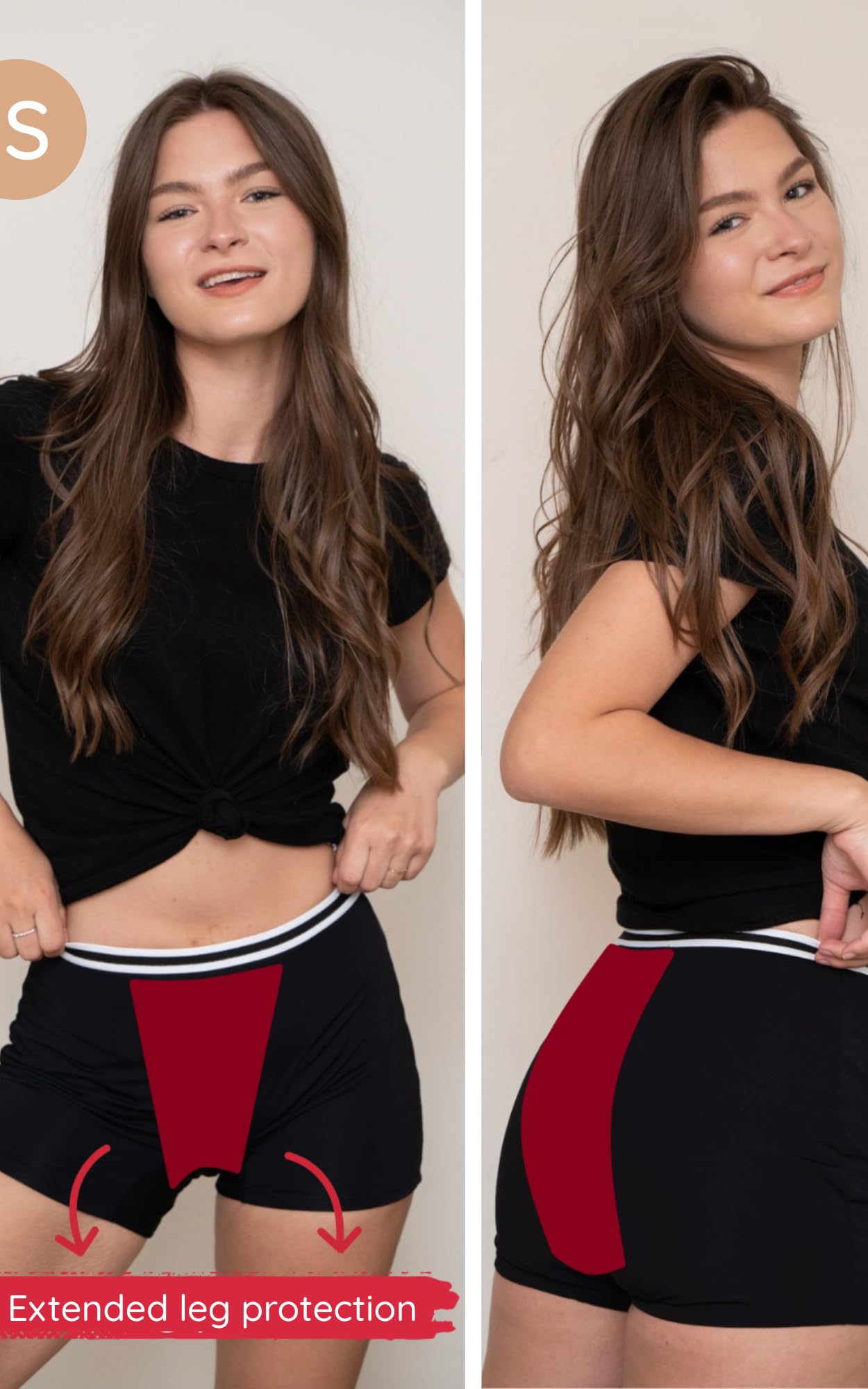 NoBlood - Culotte Menstruelle Super Absorbante XXS-6XL en Coton Confortable et Lavable Flux abondant | Boxer Shorty menstruel de règles - 5