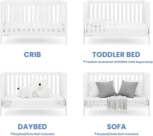 Miniatura 4 de Delta Children Hayes - Cuna convertible 4 en 1, certificado Greenguard Gold, gris carbón