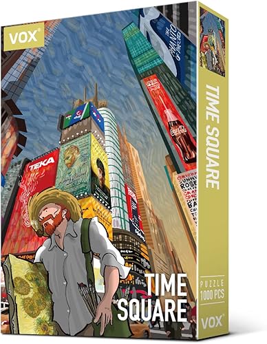 VOX Rompecabezas de 1000 piezas estilo Van Gogh Time Square, para adultos y toda la familia, sin polvo, acabado mate, gran regalo para los amantes