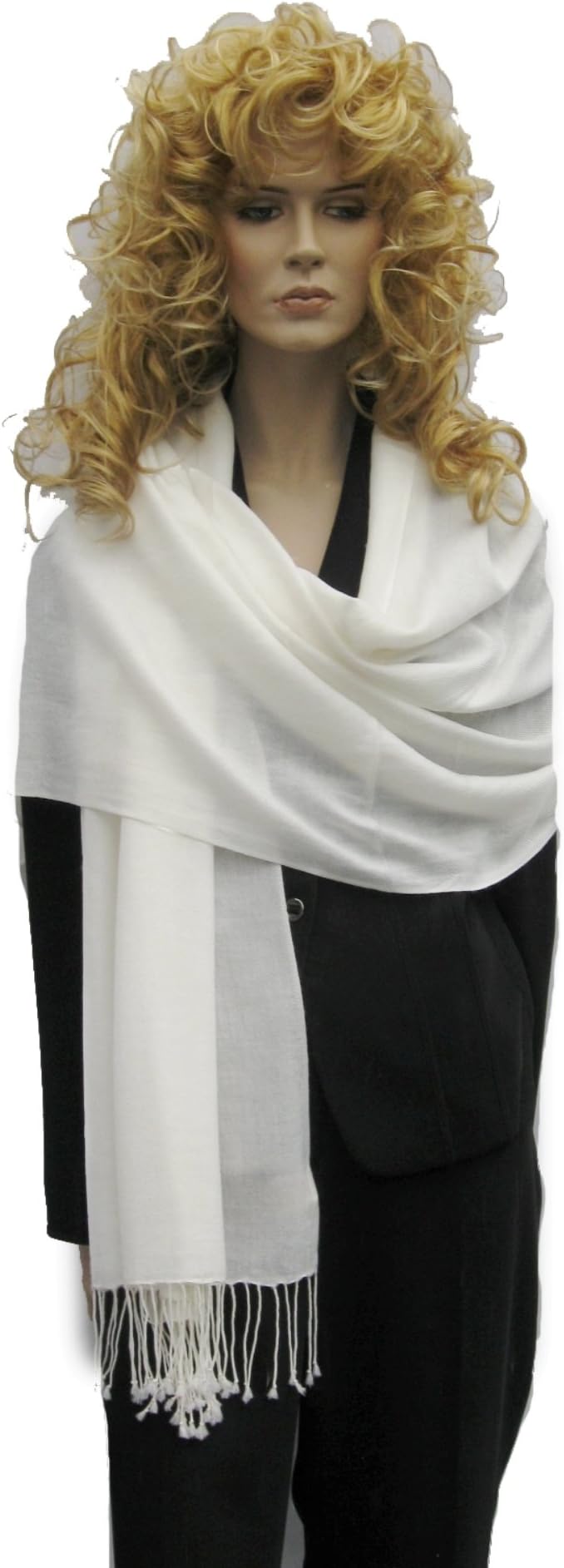 Cashmere Pashmina Group: Solid Pashmina Scarf, Shawl, Wrap & Stole(Regular Size) Ivory