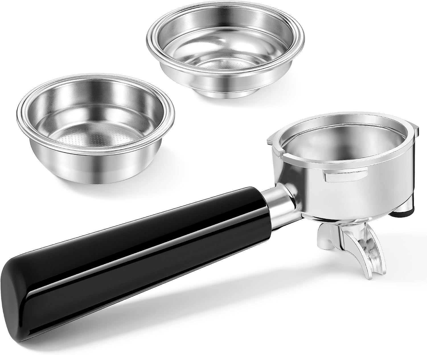 58mm Portafilter Set for CASABREWS ULTRA, Neutron Pro, 4700 Gense and 5700Pro Series, E61, Flair 58, ECM, Rocket and Gevi Espresso Machines, 3 Ears Portafilter with 2 Stainless Steel Filter Baskets