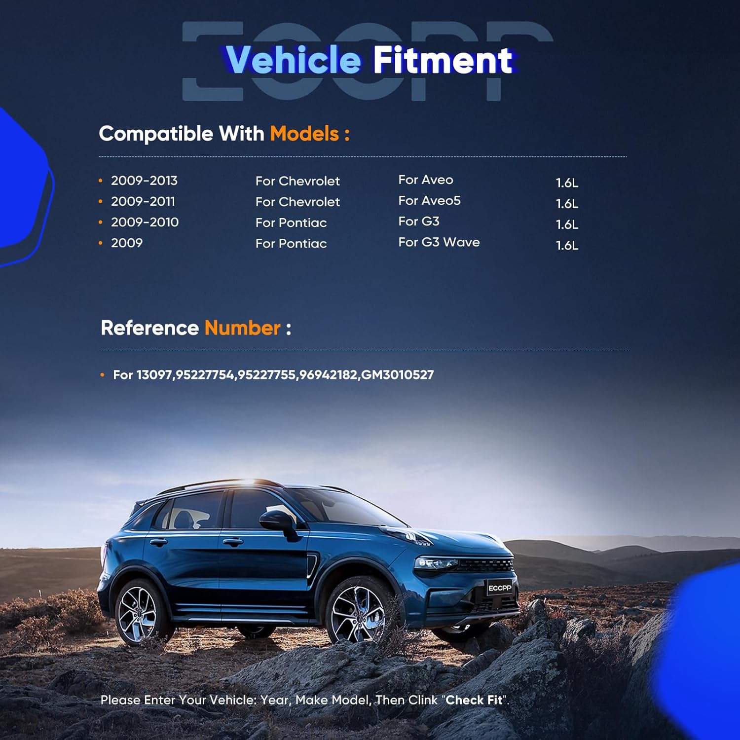 ECCPP 13097 Engine Radiator Compatible with 2009-2013 for Chevrolet Aveo,2009-2010 for Pontiac G3,2009 for Pontiac G3 Wave,1.6L,Replace# DPI13097, GM3010527 Automotive Aluminum Radiator