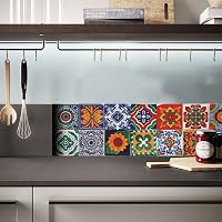Umelee Marokkói Mintás Öntapadós Csempe Matrica 48 db, 20x20 cm, Vízálló PVC 8