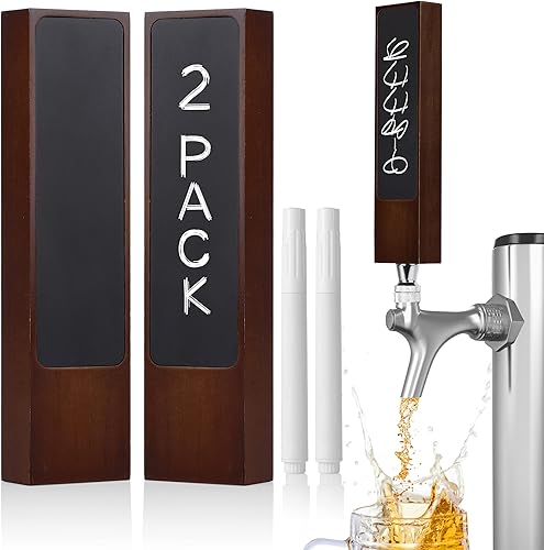 Mangos de grifo de cerveza de pizarra, manijas de madera de nogal con pizarra y marcador blanco, asas de barril para cerveza casera, bares,