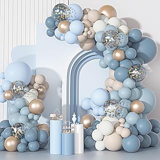 Ouddy Party Dusty Blue Balloons Arch Garland Kit 18 12 10 5 Inch