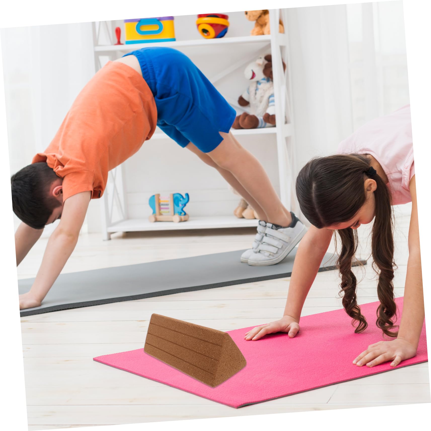 TOYANDONA Bloques de Yoga Triangulares de Corcho de Alta para Principiantes Accesorios de y Fitness para Cintura y Abdomen Soporte Robusto para Ejercicios