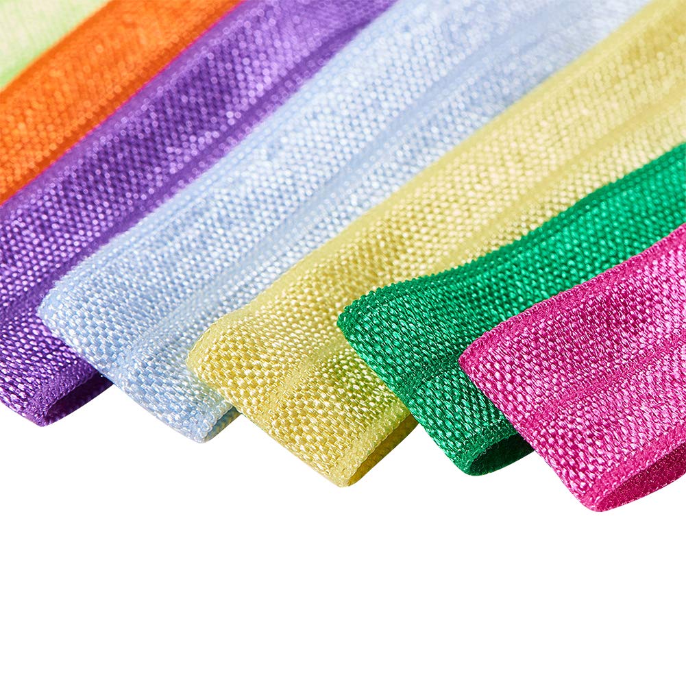 13 Yards 1-1/2 Inches Foldable Elastic Stretch Ribbons In 12 Colors For Sewing