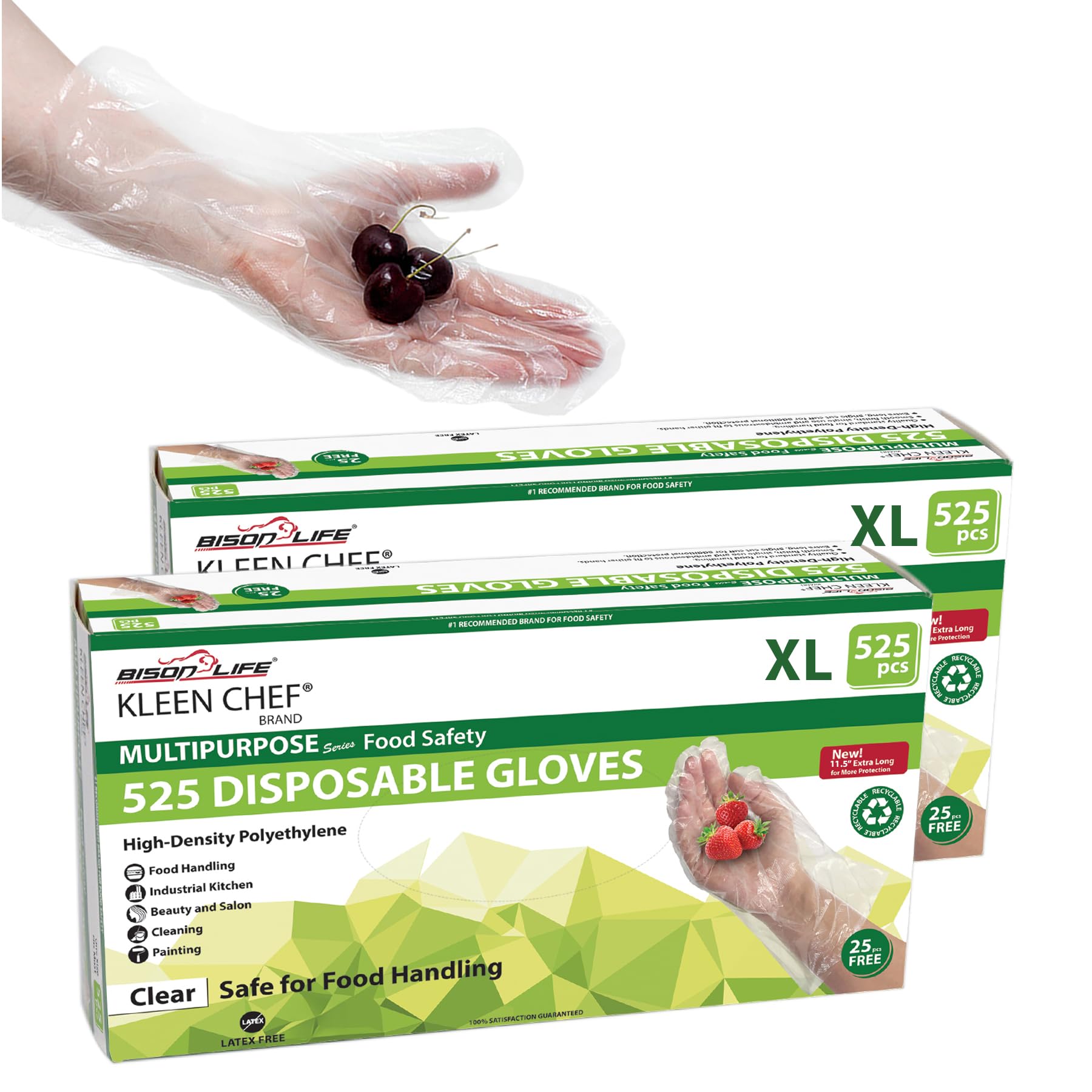 KLEEN CHEF 1050 guanti usa e getta in plastica, taglia XL, trasparenti per la preparazione degli alimenti, per la cottura e la pulizia degli alimenti