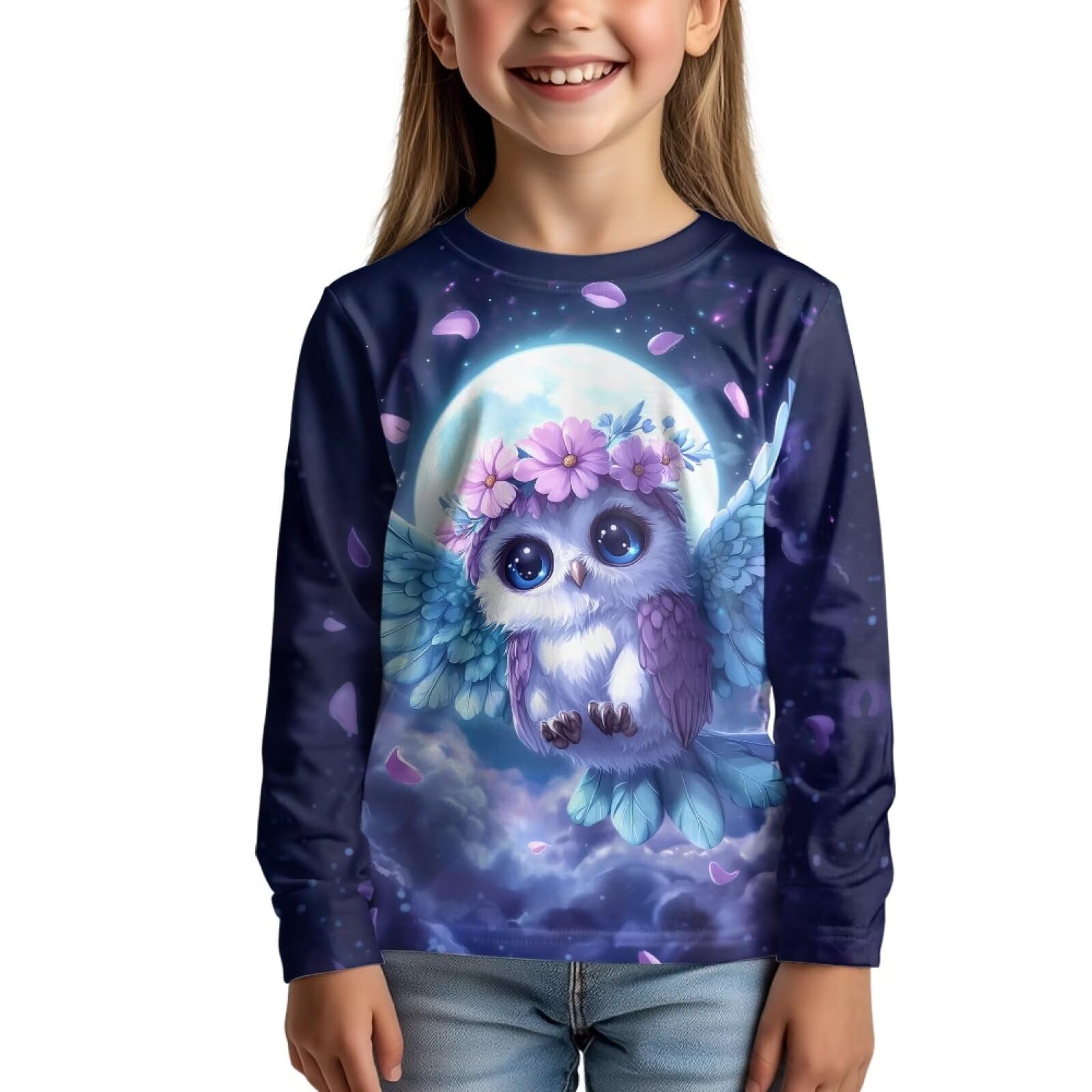 Uourmeti Girls Graphic Tees Long Sleeve T Shirts for Teens Casual Tshirts Junior Sportswear Fall Tops