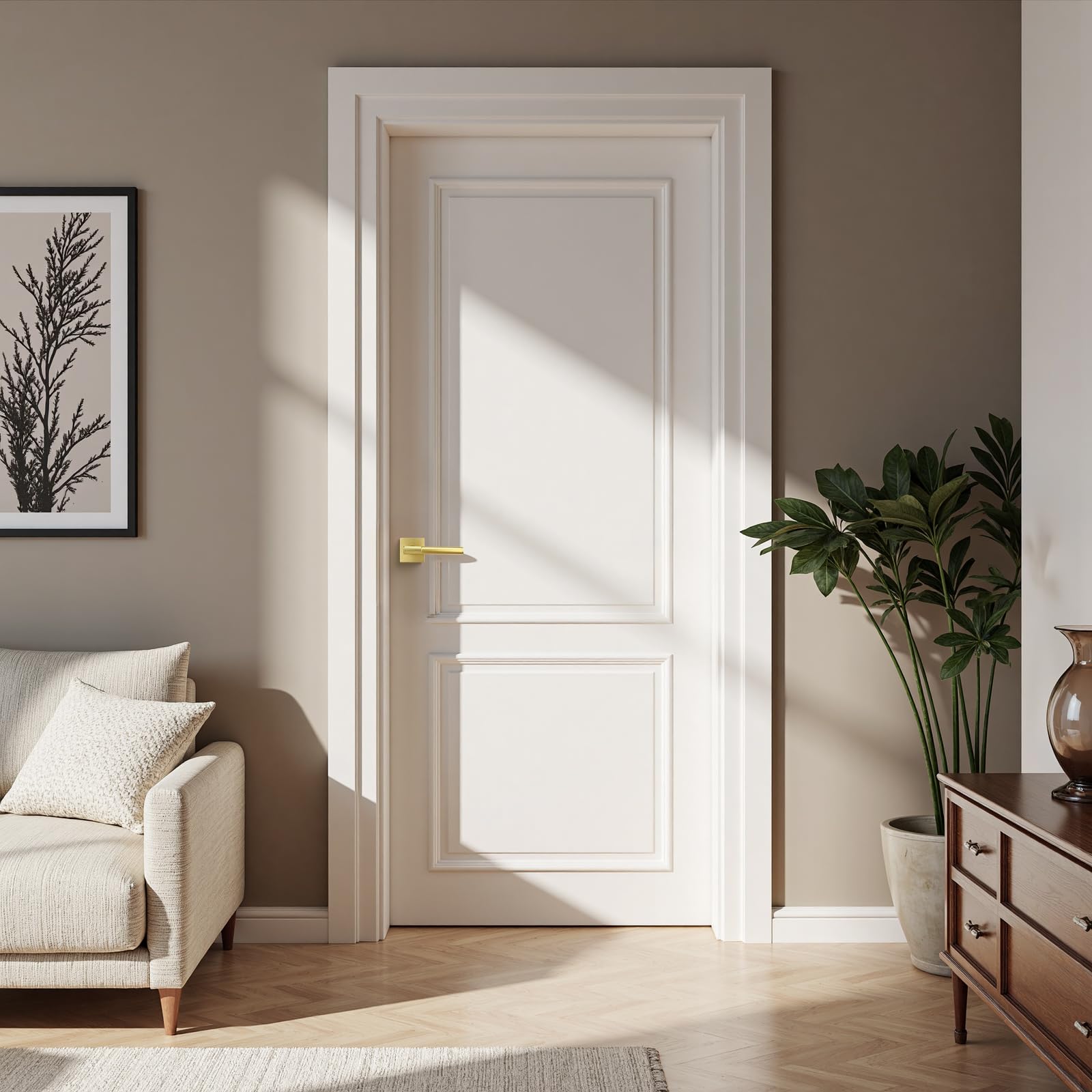 Golden Champagne Door Knobs - Modern Privacy Locks -20