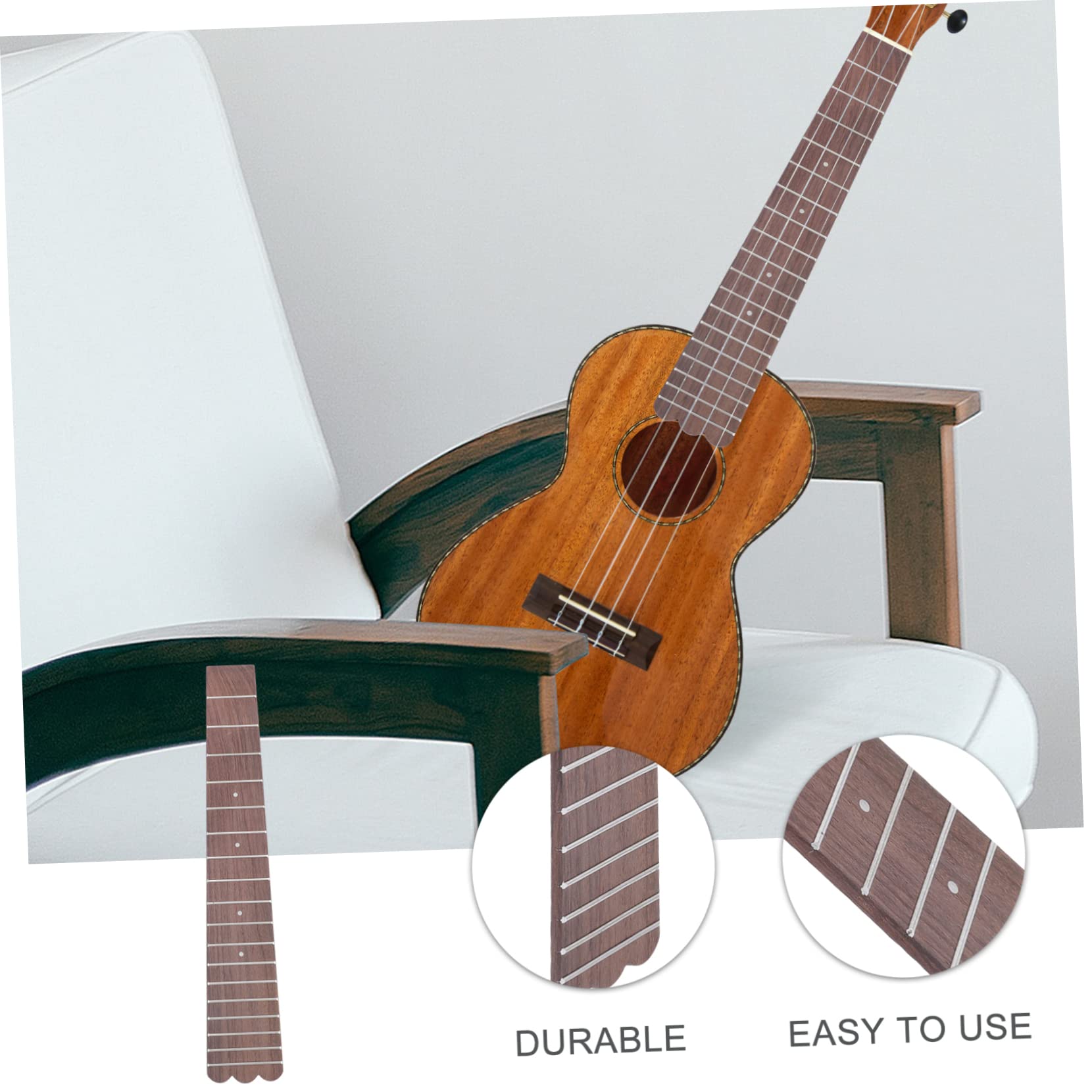 VICASKY 5pcs Ukulele Fretboard Laminated Chord Chart Folk Guitar Fretboard Replacement Guitar Accessory