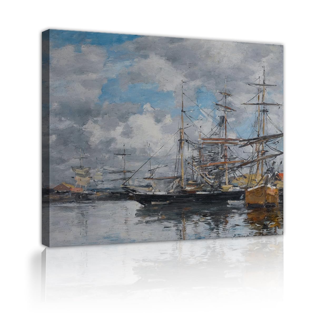CHERHERART Deauville port druk na płótnie słynne obrazy plakaty artystyczne widok na morze obraz ścienny do salonu domowego biura dekoracja do gabinetu 65 x 85 cm