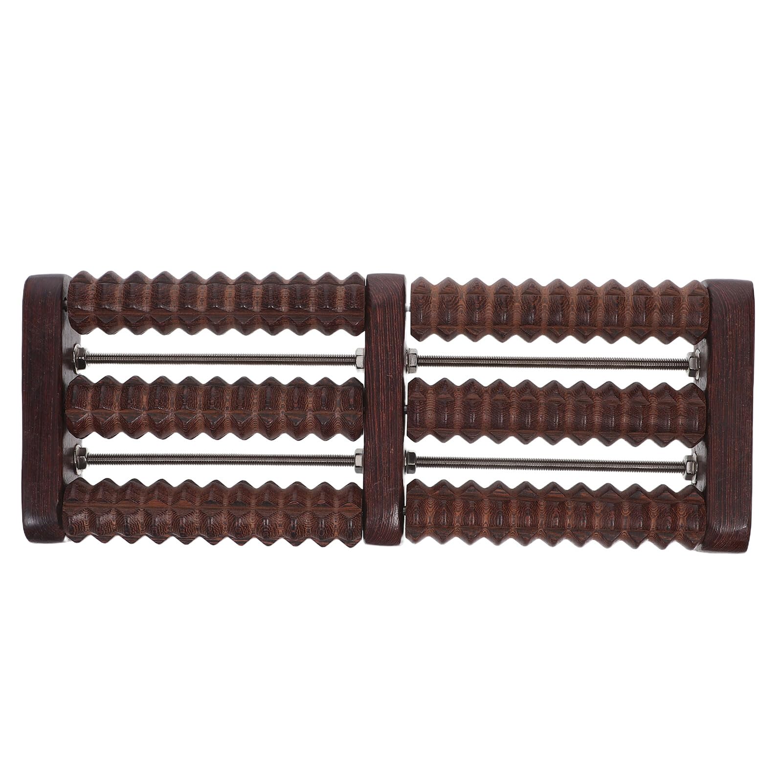 IMIKEYA Rouleau de Massage Pieds en Bois Véritable de Poulet 3 Rangées de Rouleaux Rotatifs Masseur D’Acupression Compact et Portable pour Relaxation Musculaire Usage Maison et Bureau