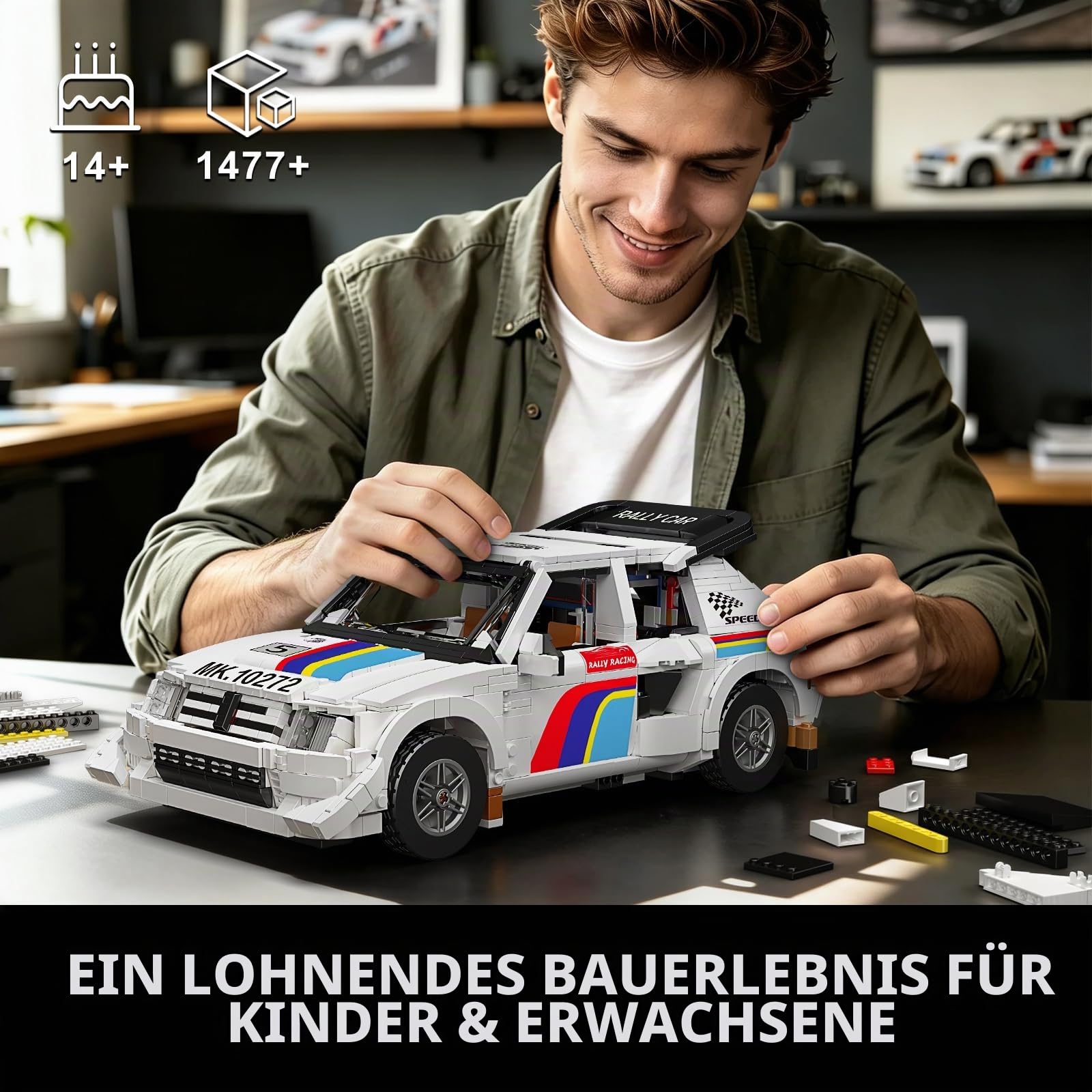 Mould King 10272 Technik Technik Sportwagen Bausatz, 1:14 Rallye Auto