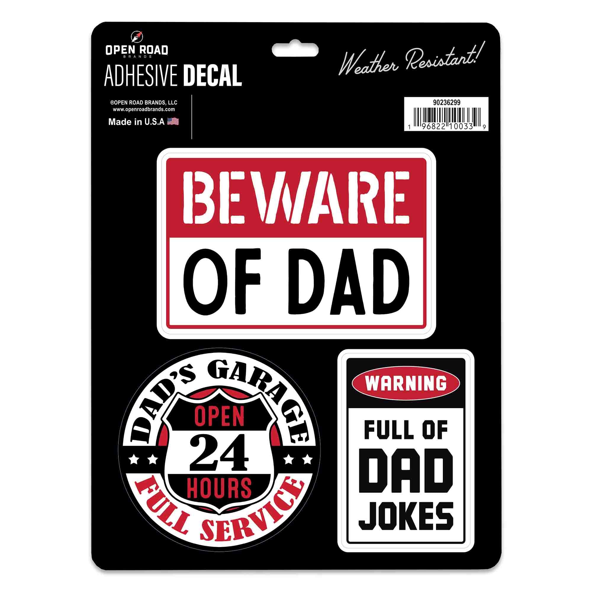Funny Dad Jokes Adhesive Vinyl Decal Pack