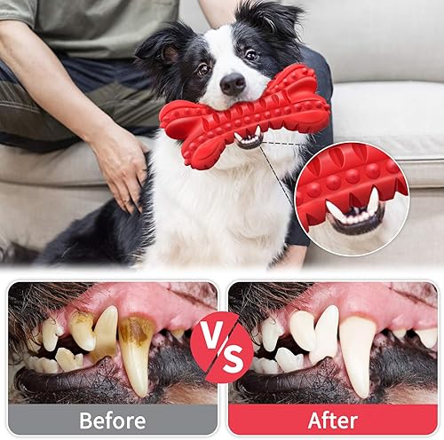 Miniatura 4 de Dog Balls Treat Dispensing Dog Toys Dog Toys for Aggressive Chewers Large Breed Nearly Indestructible Squeaky Dog Chew Toys for Large Dogs Natural