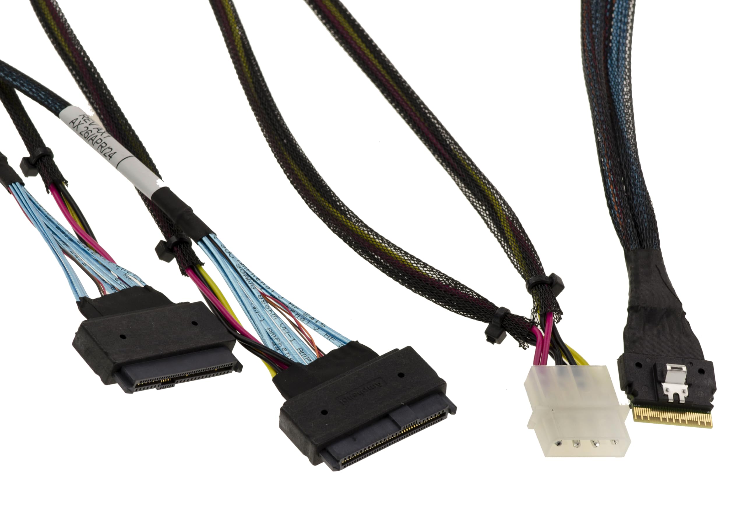 KALEA-INFORMATIQUE Cavo PCIe 4.0 con connettori Slim SAS SFF-8654 8i 74 pin a 2x SFF-8639 68 pin U2 U3 lunghezza 70 cm