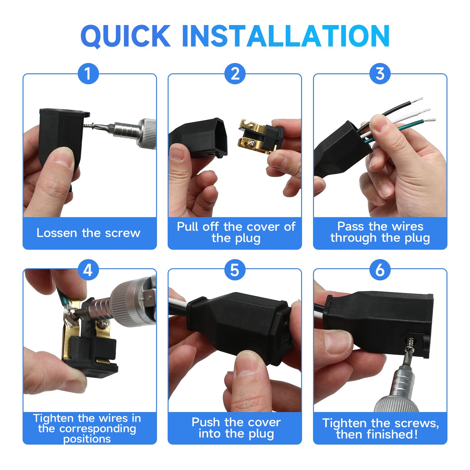 Replace Extension Cord Plugs - 2 Sets -5 Replace Extension Cord Plugs - 2 Sets -5