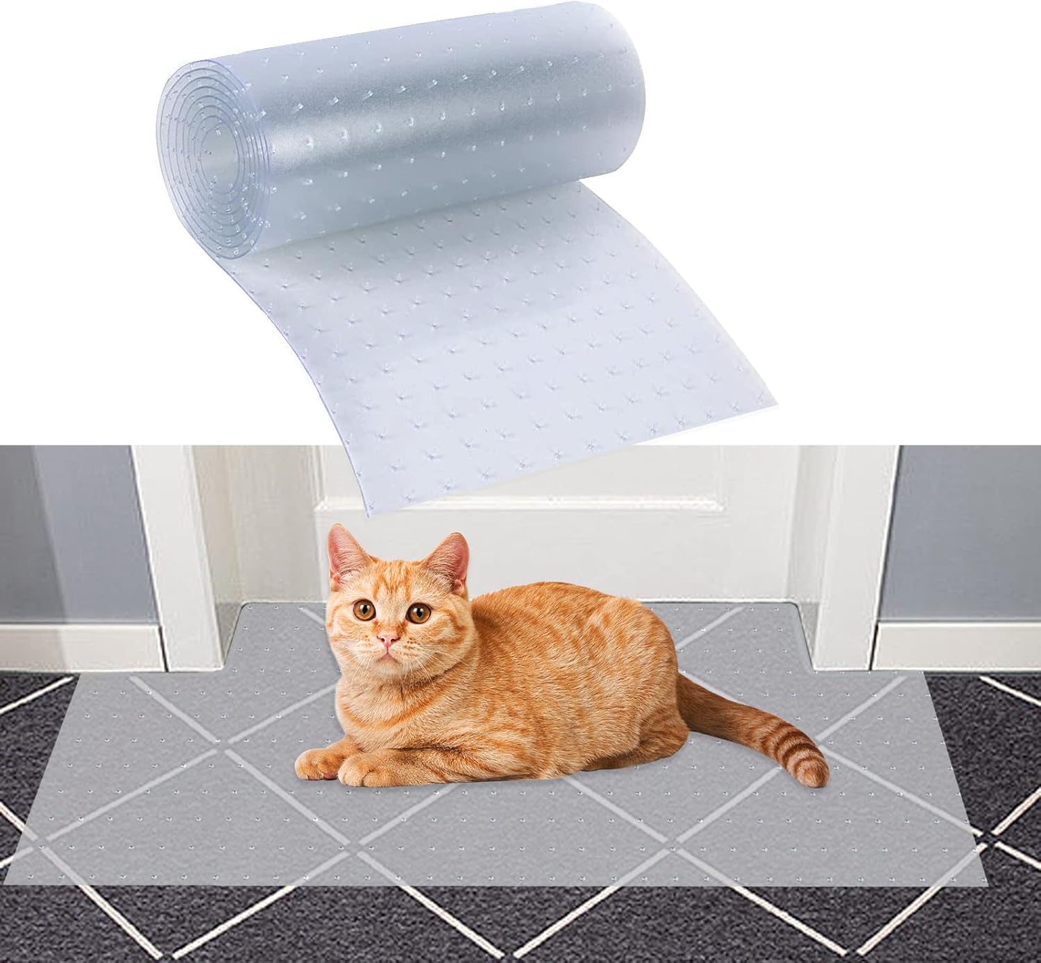 WHEFORY SkidResistant Cat Carpet Protector,Plastic Vinyl