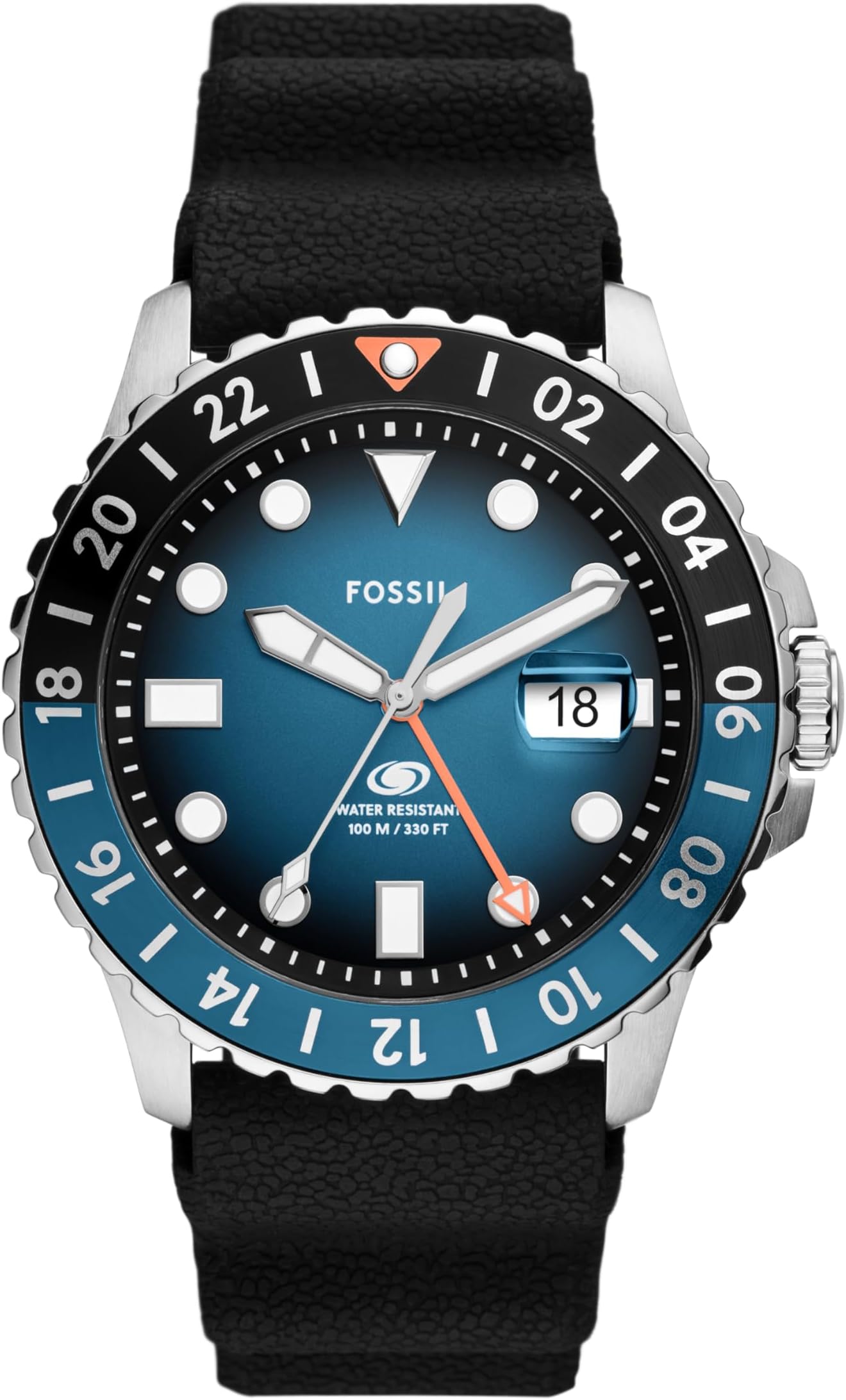 Men's Sports Watch with Stainless Steel, Silicone, or Leather Band