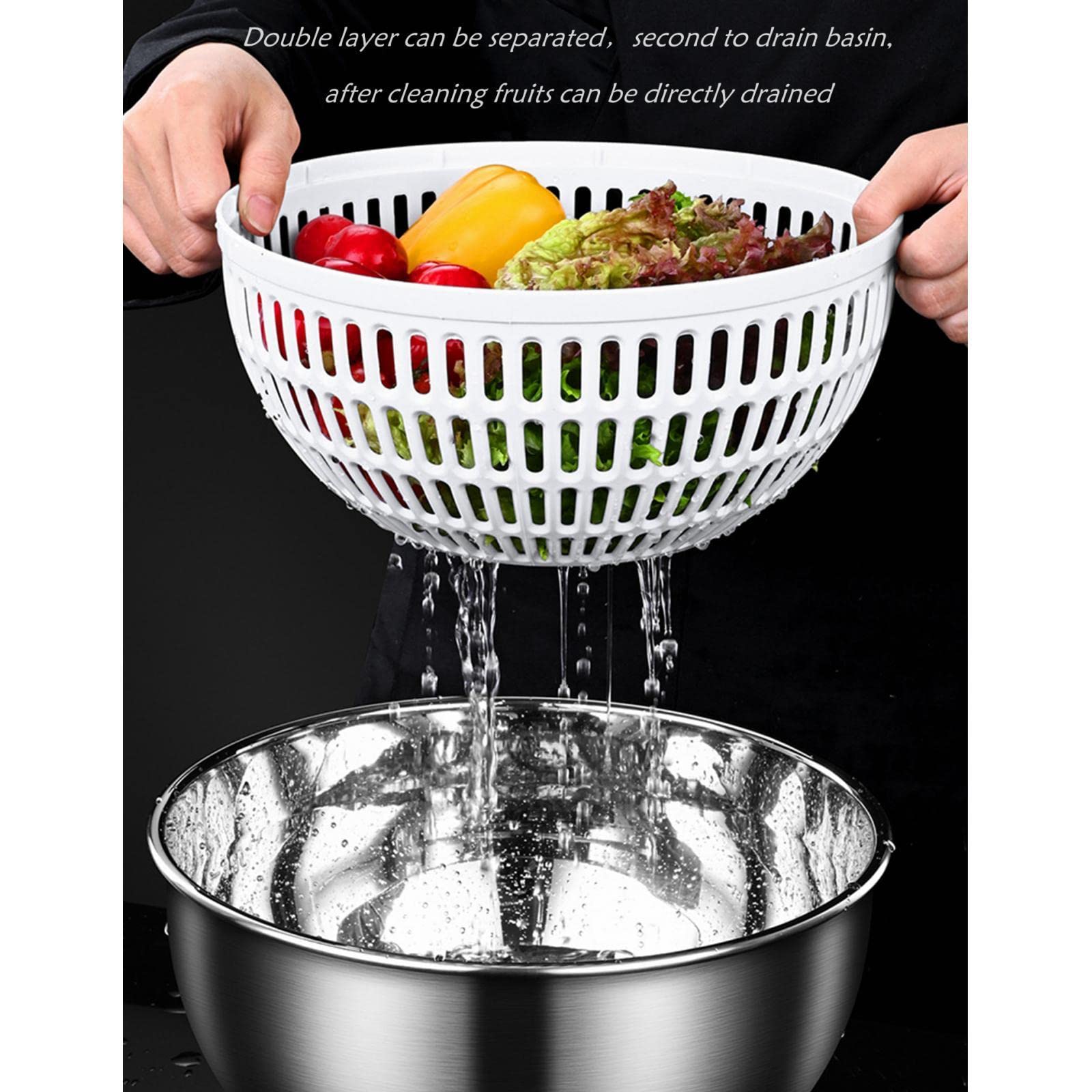 Centrifugador de ensalada de acero inoxidable rápido para verduras ensaladas frutas