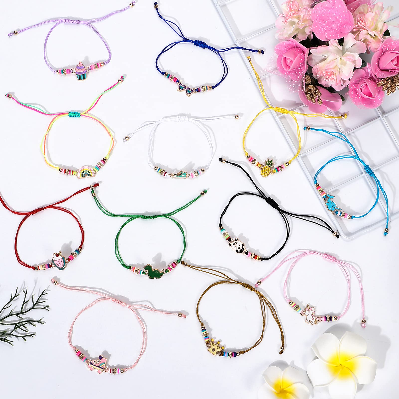 Set De 6 Pulseras Ajustables De Unicornio Y Arcoíris Para Niñas, Accesorios De Joyería Infantil