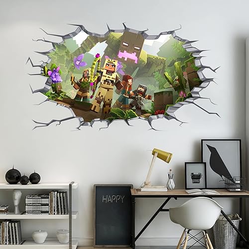 Calcomanías de pared para jugadores calcomanías de vinilo autoadhesivas para juegos realistas para dormitorio de niños sala de estar sala de juegos