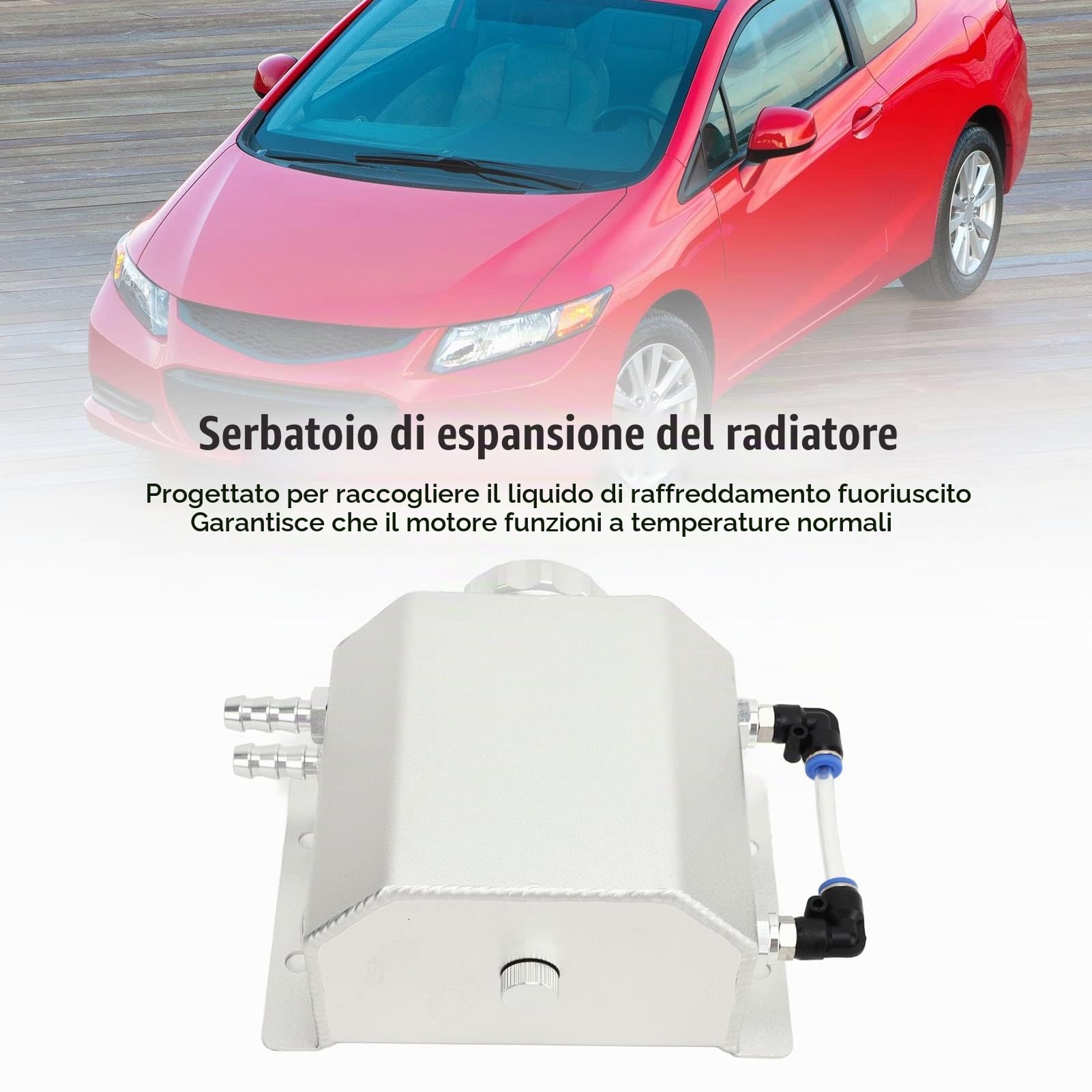 Migliora il Tuo di Raffreddamento con il Serbatoio di Troppopieno del Serbatoio del Radiatore del Liquido di Raffreddamento Universale in Alluminio 1 Litro (Color