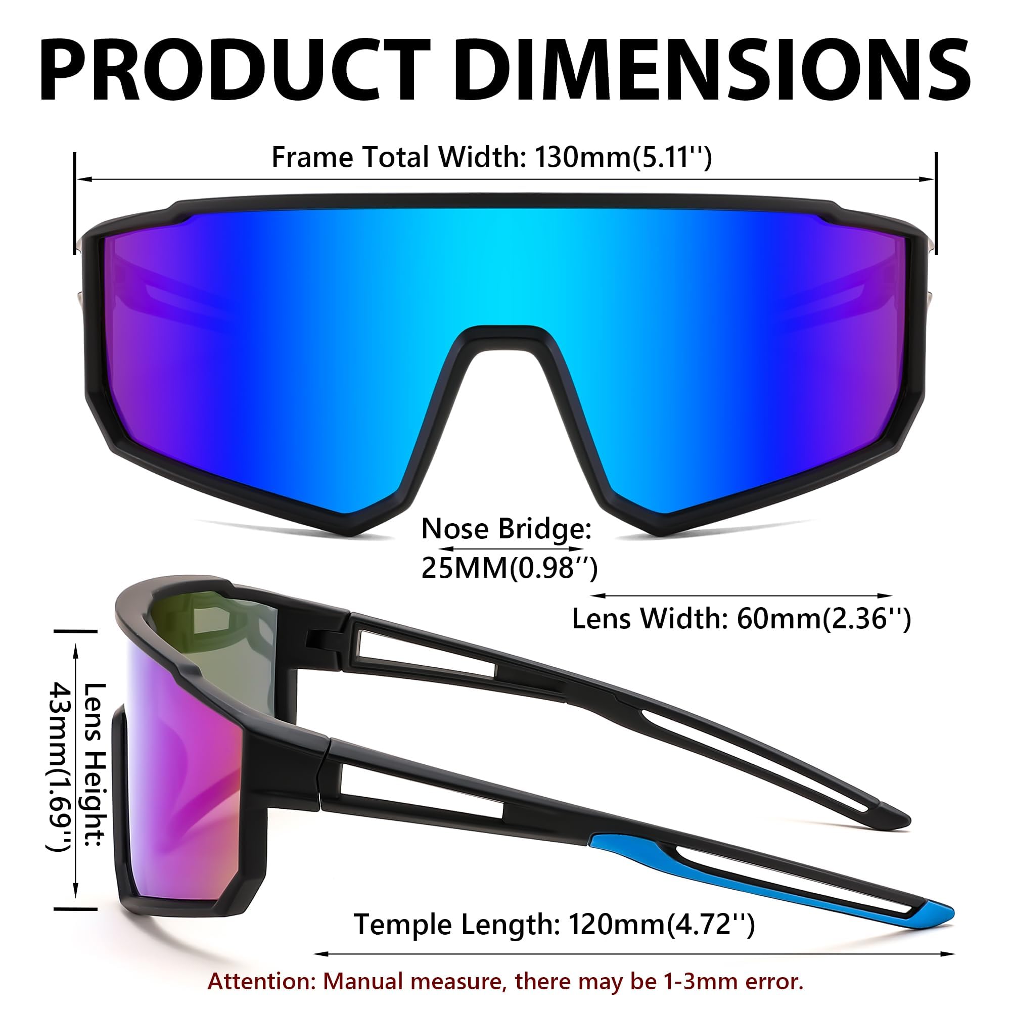 FEISEDY Jugendliche Kinder Sportbrille Polarisierte 6-15 Jahre Fahrradbrille UV400 Schutz Sport Sonnenbrille für Jungen Mädchen B4163