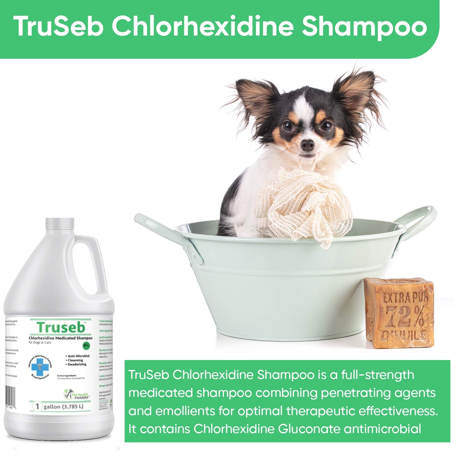 Truseb 1 Chlorhexidine 4 Shampoo for Dogs, puppies & Cats Medicated