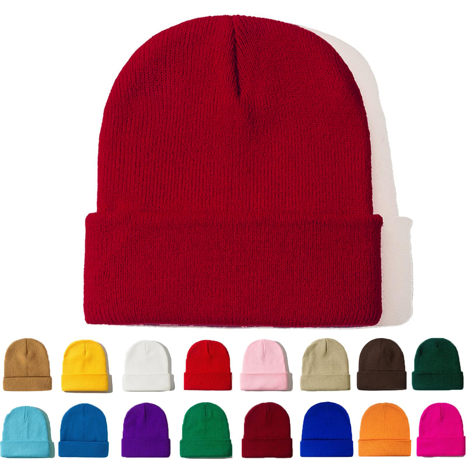 Ruqizhi Beanie Hats for Men Women Slouchy Beanie Hats Winter Knit Cuffed Beanie Soft Hat