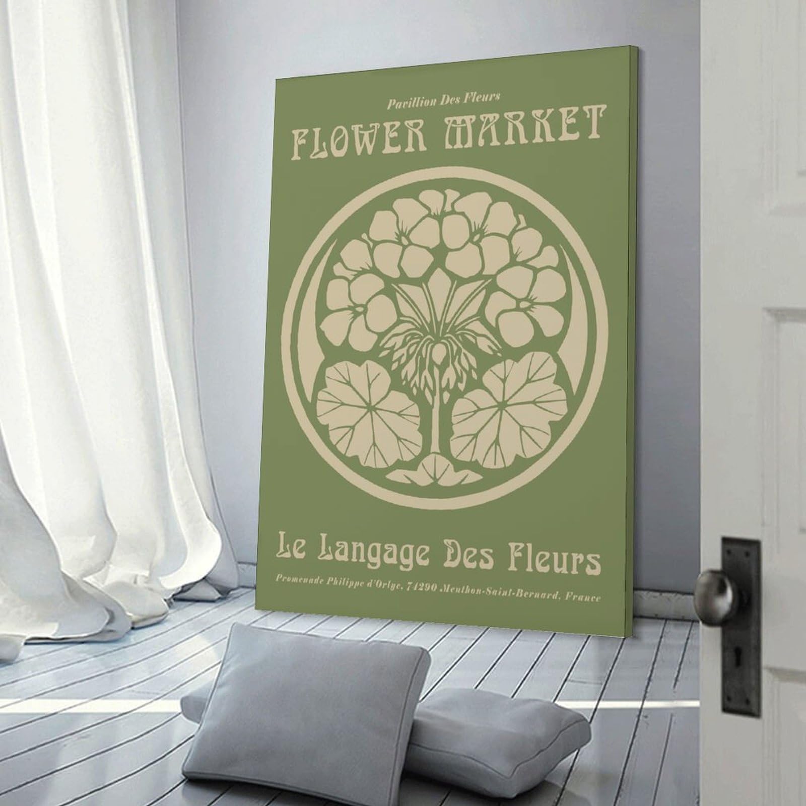 Junmoney Decorative Wall Artwork Flower Market France, 20x30inch(50x75cm), for Living Room, Lounge Or Sitting Room, Modern Wall Decor for Cosy Interiors
