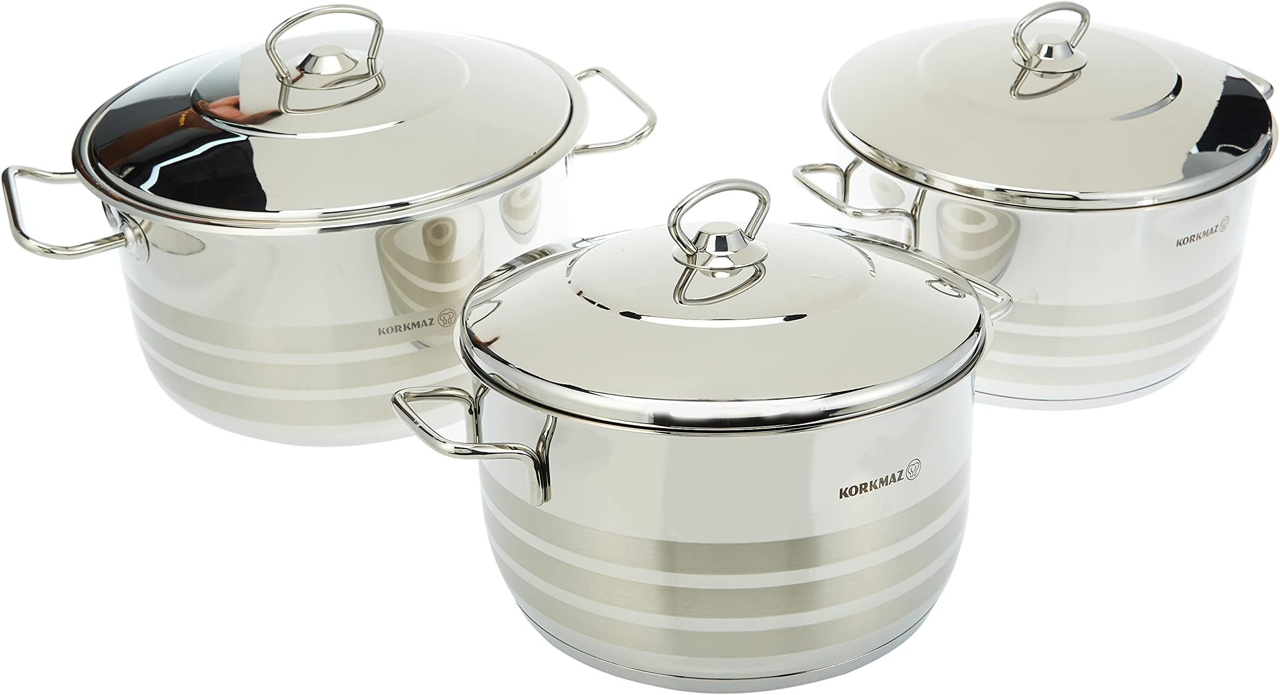 Korkmaz Mega Plus 6Pc 262832 Cookware Set, Silver, A1888