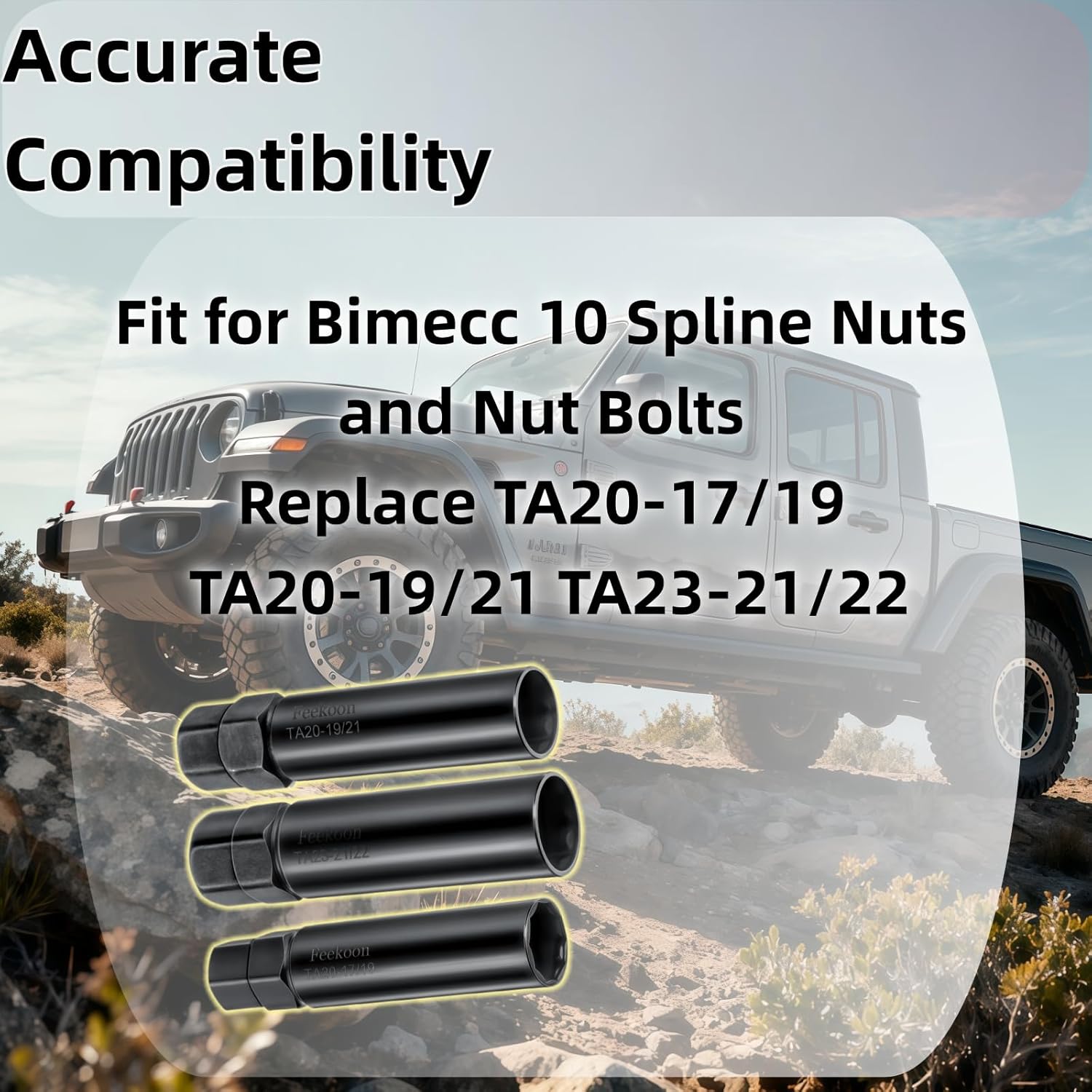 10 Spline Lug Nut Key Fit for Bimecc 10-Spline Nuts and Bolts Spline Wrench Removing Installing Suvs Wheel, Replace TA20-17/19 TA20-19/21 TA23-21/22