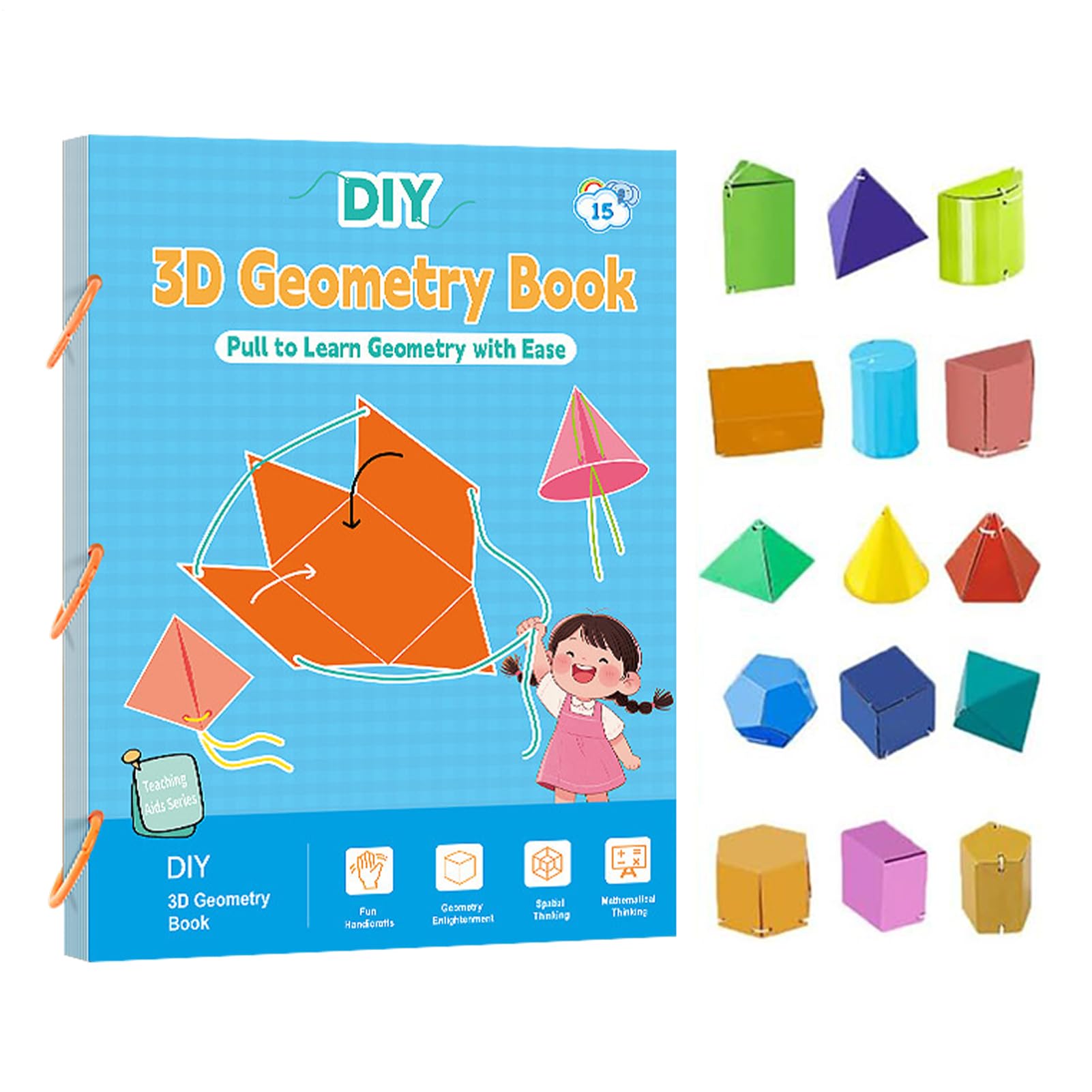 Libro De Geometría Para Niños - Libro Educativo con Hilos Entrelazados para Niños | Herramienta Educativa Matemática De Lógica Para Casa Y Aula