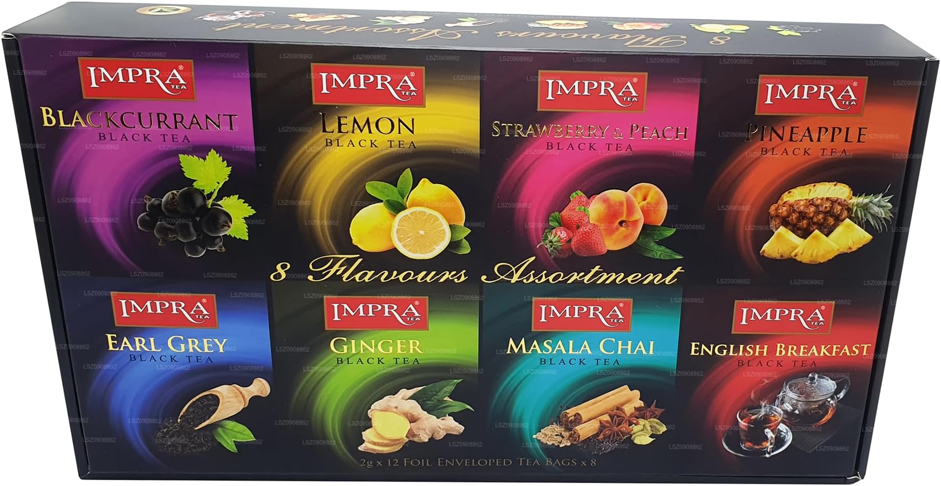 Impra Black Tea Collection Gift Pack 8 Flavors, 80-Count Tea Bags per order
