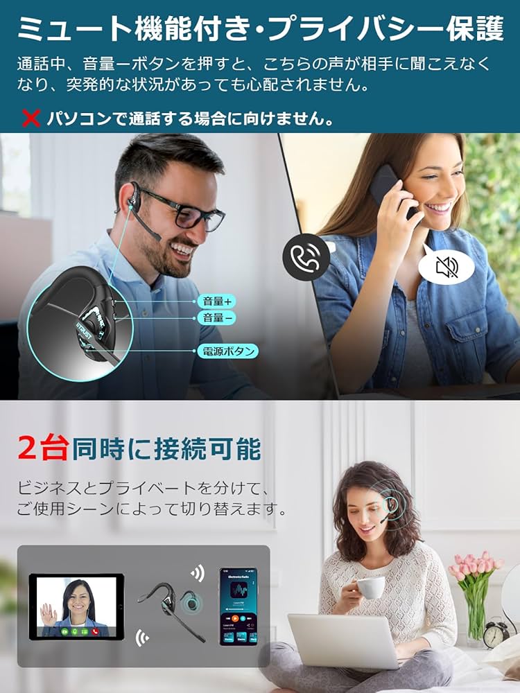 Amazon.co.jp: 【Amazon.co.jp限定】Earaku Bluetooth ヘッドセット