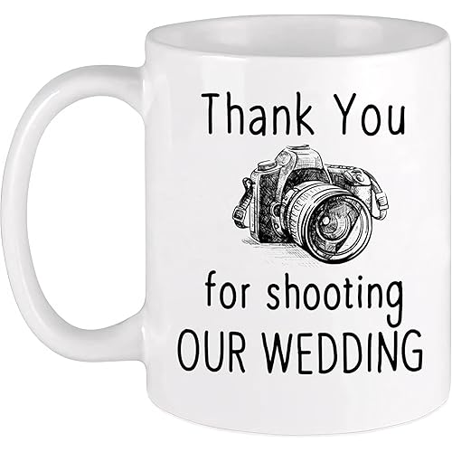 11oz Coffee Milk Tea Mug Cup Thank You For Shooting our Wedding Camera Photographer Ceramic Coffee Mugs