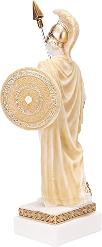 Miniatura 6 de Ares Mars God of War Zeus Son Estatua romana de alabastro tono dorado 10.03 pulgadas