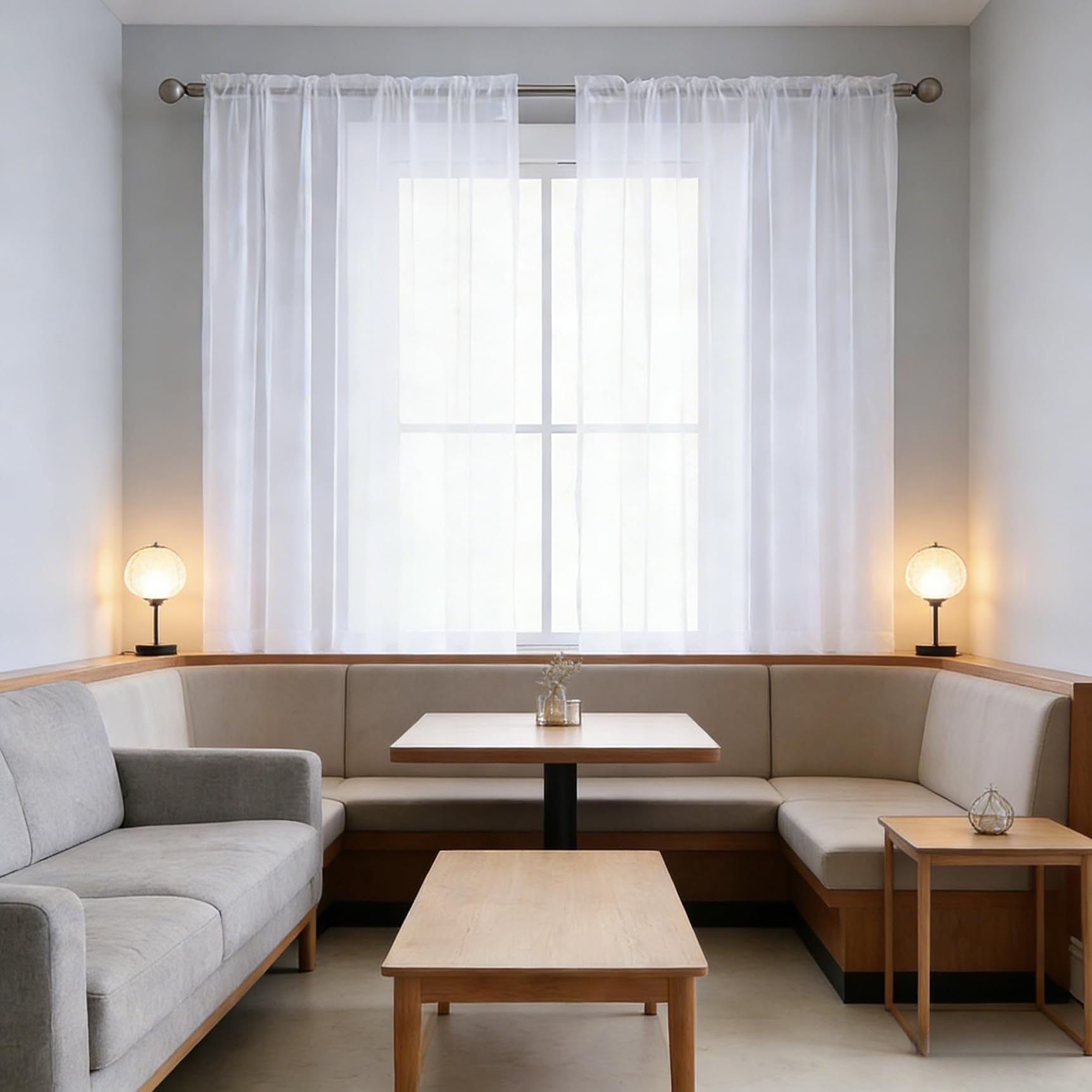 Cortinas translucidas salón que difuminan la luz visillos blancos