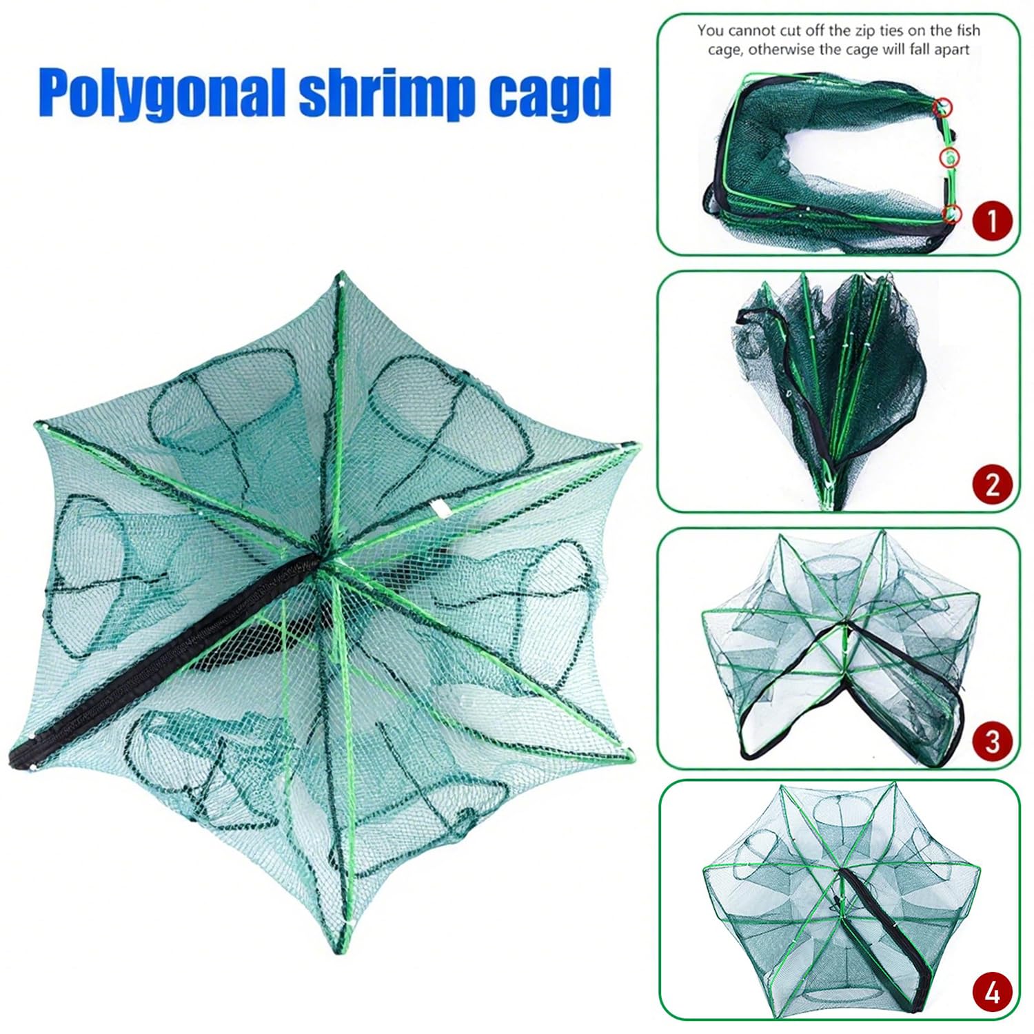 3 Pcs Piège à Appâts de Pêche Pliable, Nylon Pliable pour Appâts, Piège À Poisson, Piège À Écrevisses Appâts, Piège de Pêche Portable, pour Piège À Écrevisses Appâts, Poissons, Ménas, Crabes