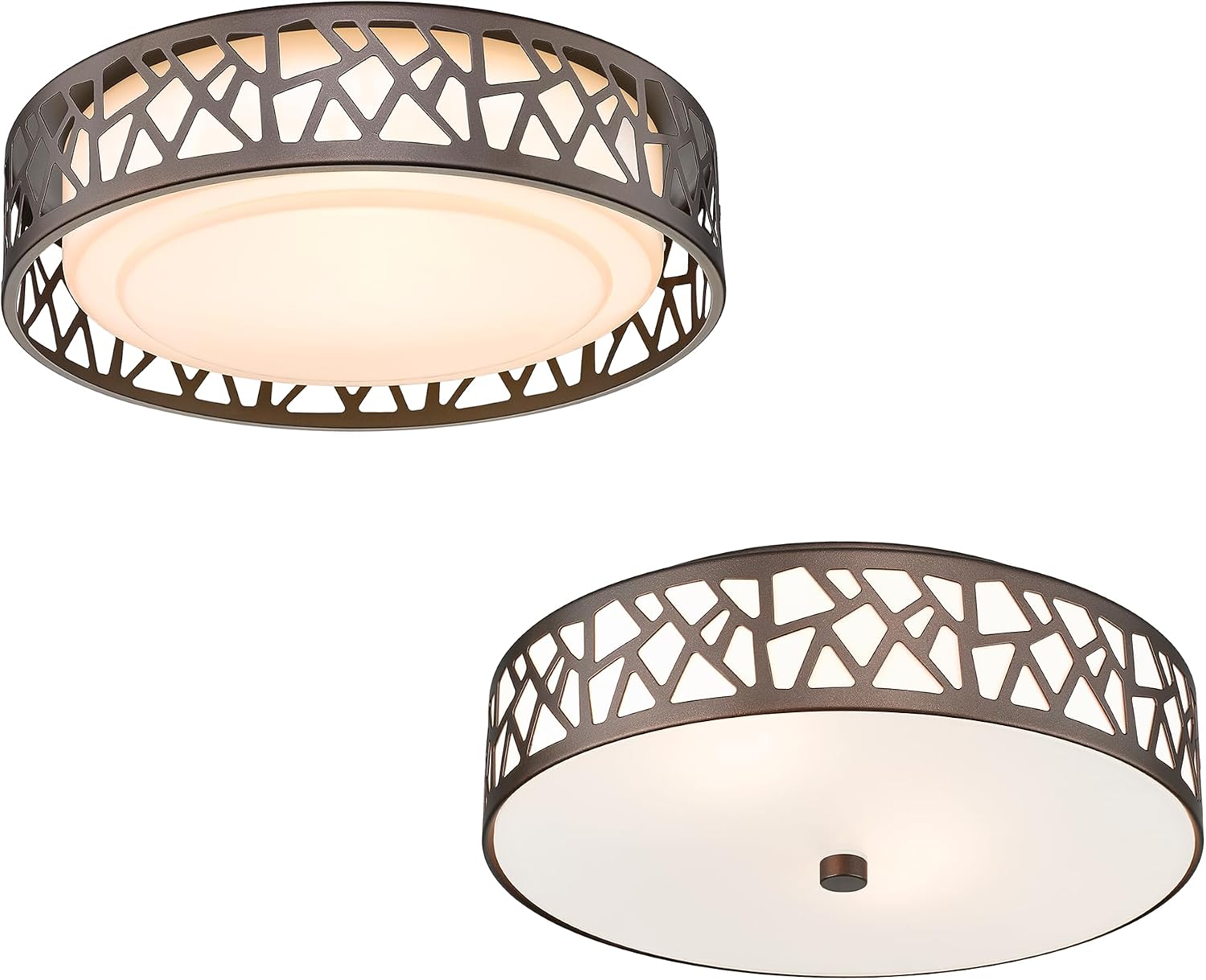 12 Inch LED Flush Mount Ceiling Light and 2 - Light Vintage Ceiling Light Fixture,Oil Rubbed Bronze Ceiling Fixture for Hallway Corridor Kitchen Bathroom Bedroom Passway