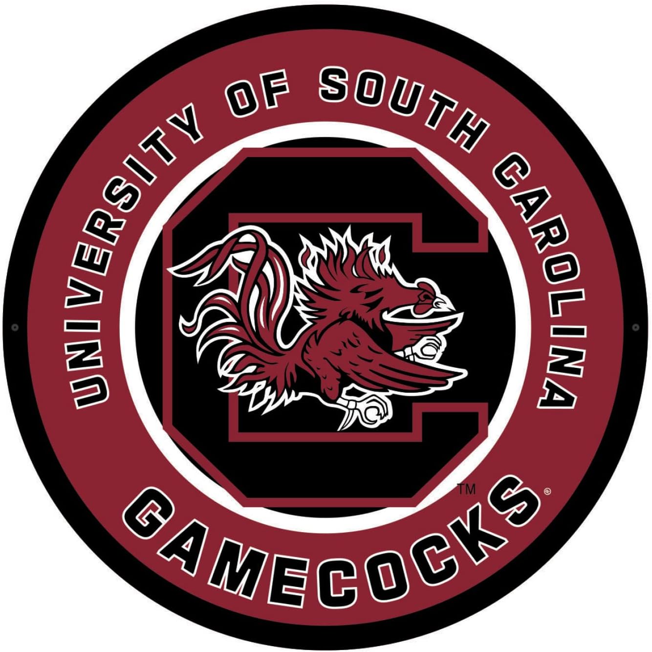 Team Sports America NCAA University of South Carolina Ultra-Thin LED Light Wall Sign Décor | Officially Licensed - 23 Inch Mascot Logo Shaped Wall Sign | Made in USA