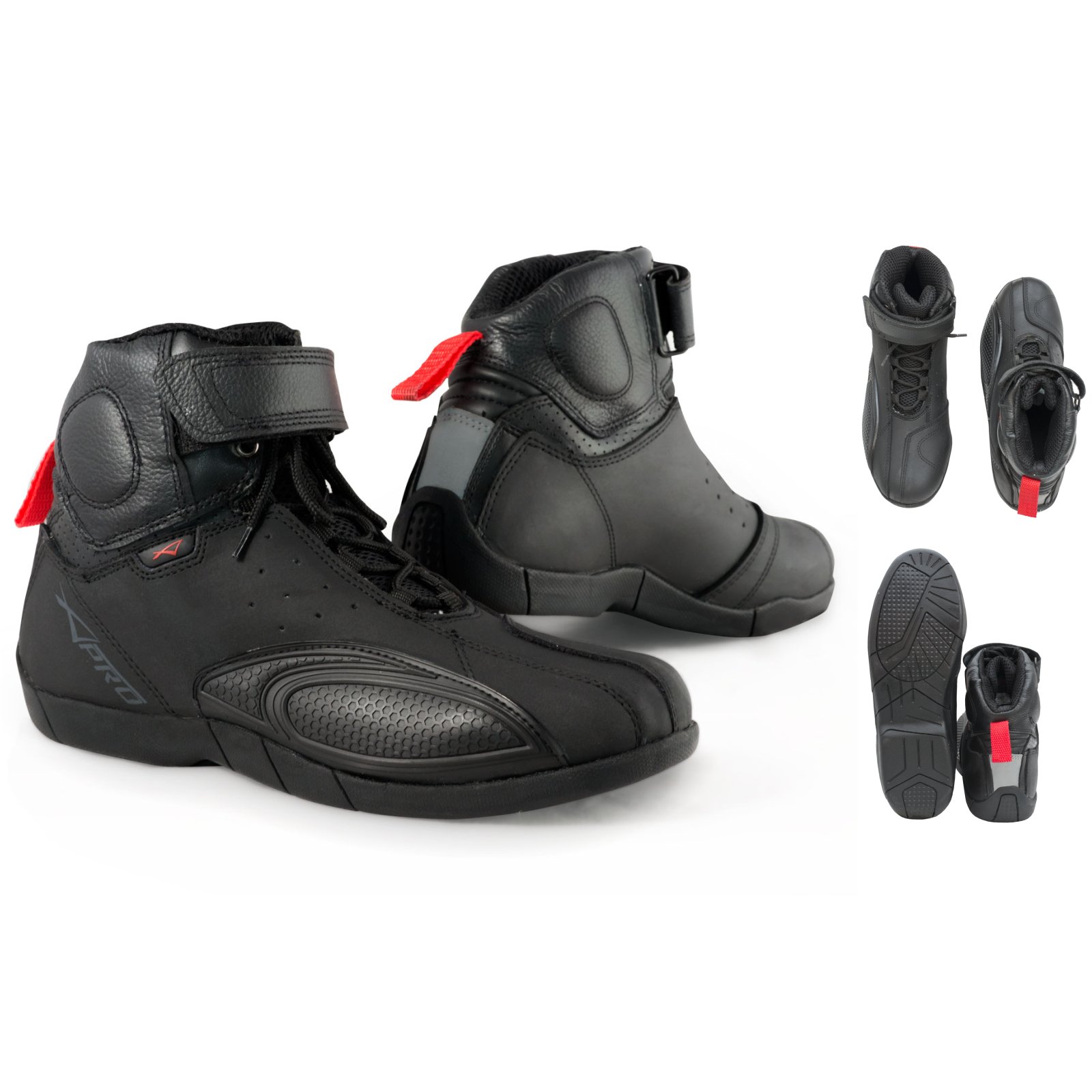 Scarpa Stivale Moto Calzatura Sportiva Moto Pelle Nero Classica (41 EU)