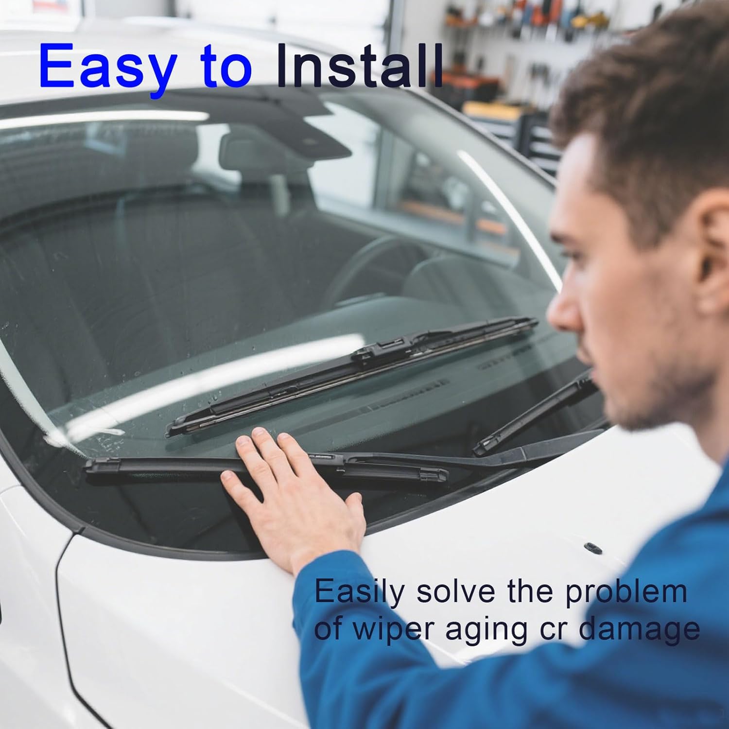 12487597 15761497 1 Pair Front Windshield Wiper Arm Replacement Kit Fits for 1999-2002 GMC Chevrolet Chevy Yukon XL 1500 2500 Sierra 3500 Suburban Silverado HD Replaces 12487596 15761496 42548 42535